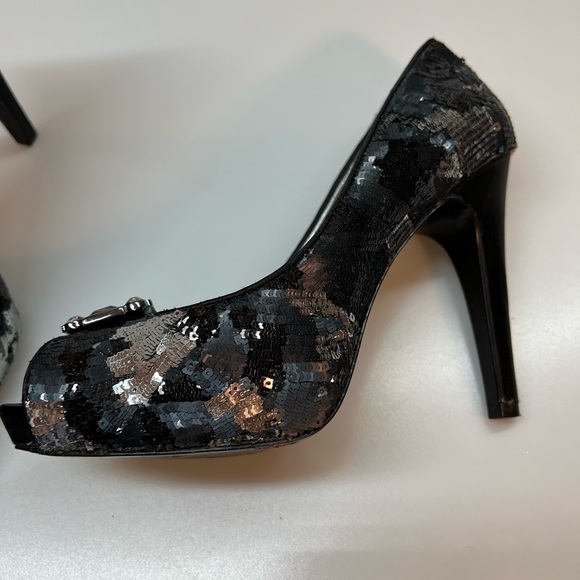 Nina Jewels & Sequins Peep Toe Heels - Picture 9 of 9
